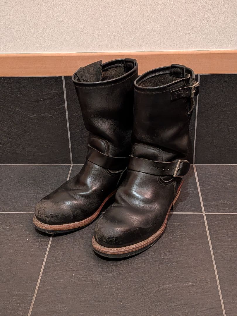 し*ん様 レッドウィング エンジニアブーツ2268 黒 レザー バックル付き