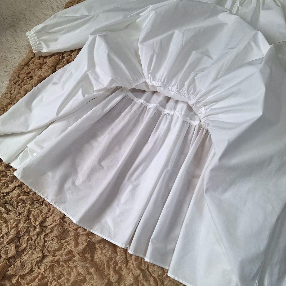 【美品】yori ヨリ　フリルカラーティアードチュニック　ホワイト　フリーサイズ