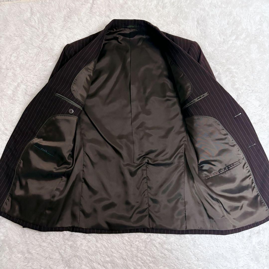 Perfect Suit Factory 3ピース　スーツ　ブラウン　ストライプ