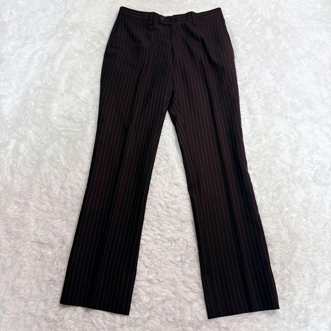 Perfect Suit Factory 3ピース　スーツ　ブラウン　ストライプ