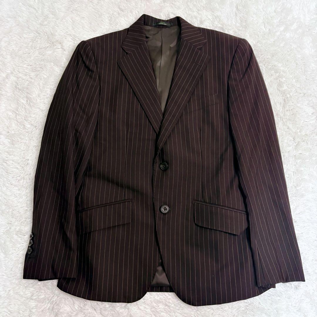 Perfect Suit Factory 3ピース　スーツ　ブラウン　ストライプ