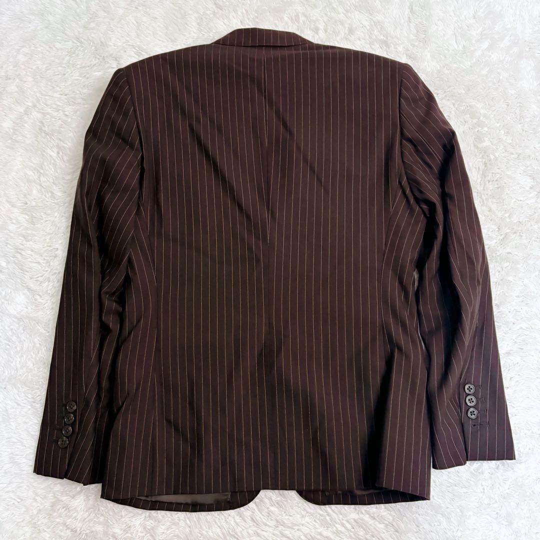 Perfect Suit Factory 3ピース　スーツ　ブラウン　ストライプ