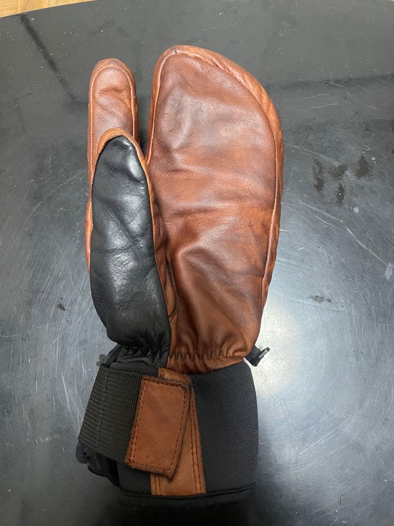 HESTRA TOPO スリーフィンガー グローブ ブラウン ブラック 良品