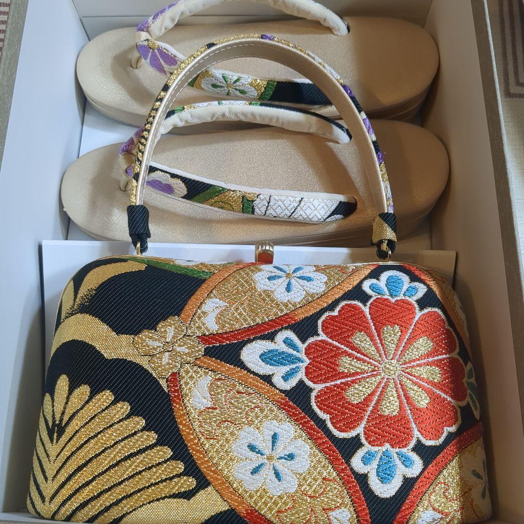 み　成人式バッグ、草履セット