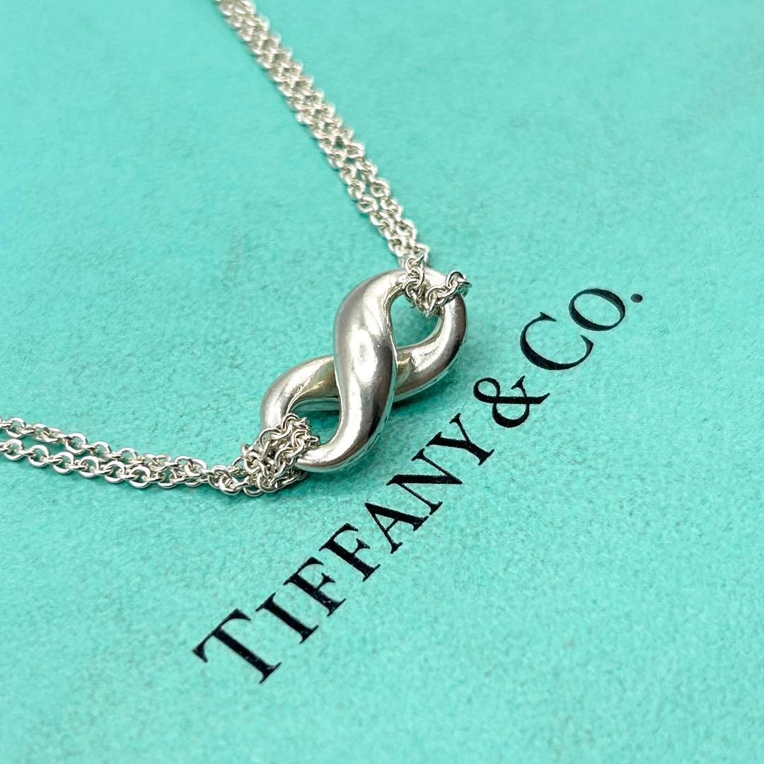 美品　ティファニー　インフィニティ　ネックレス　ダブルチェーン　シルバー　925