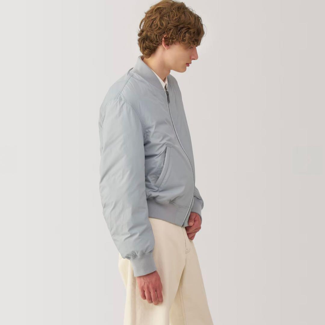 MUJI Labo ＭＡ－１ダウンブルゾン Ｍ ライトグレー