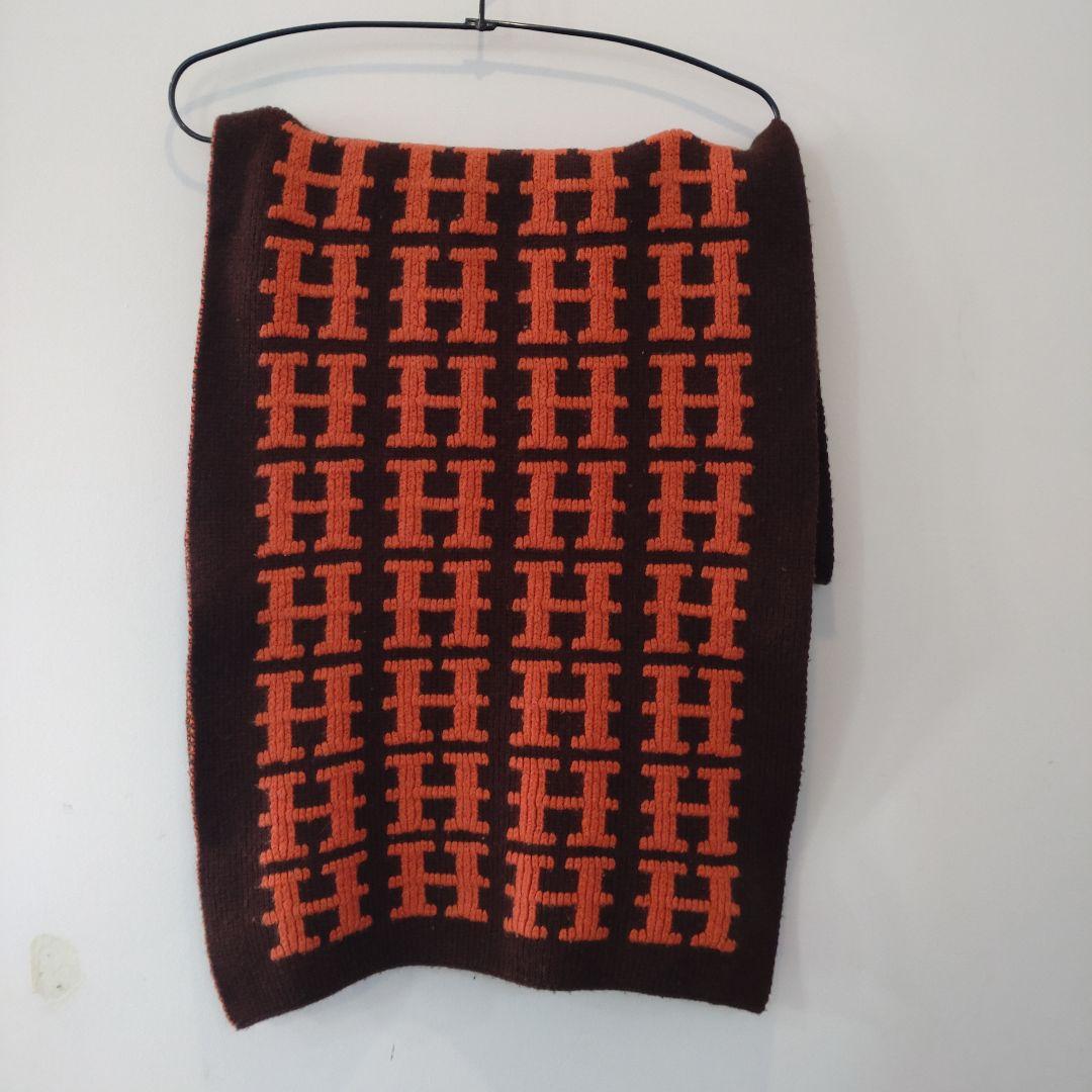 HERMES エルメス Hロゴ カシミヤ マフラー