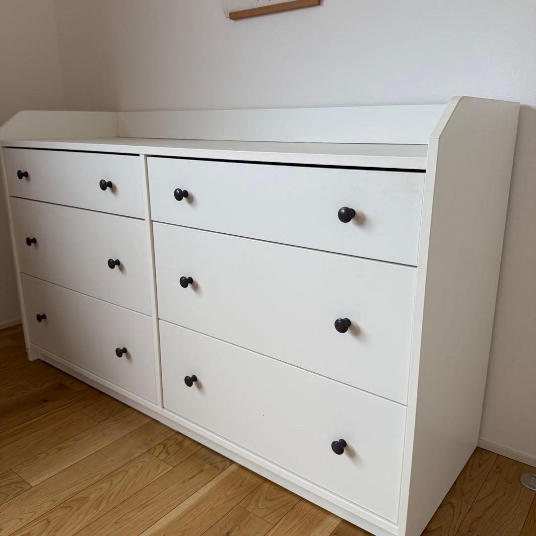 IKEA　HAUGA/ハウガ：チェスト（引き出し×6）ホワイト