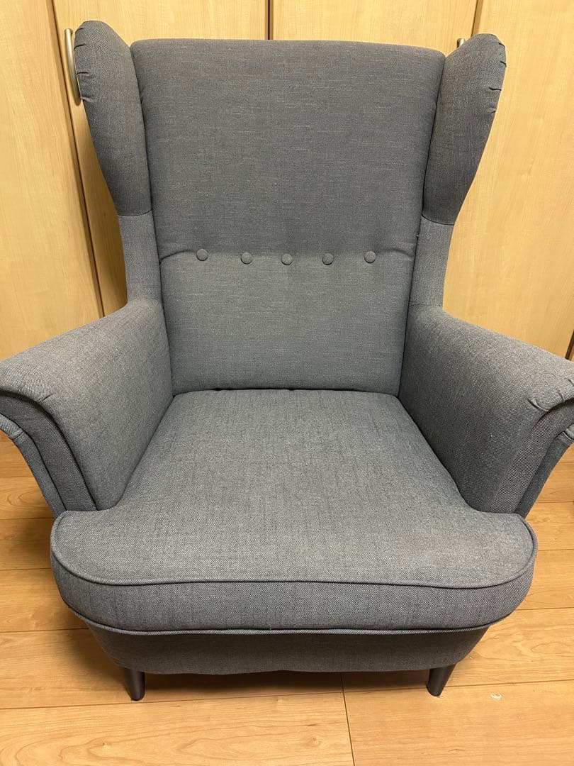 (引き取り限定) IKEA ストランドモン ウイングチェア グレー
