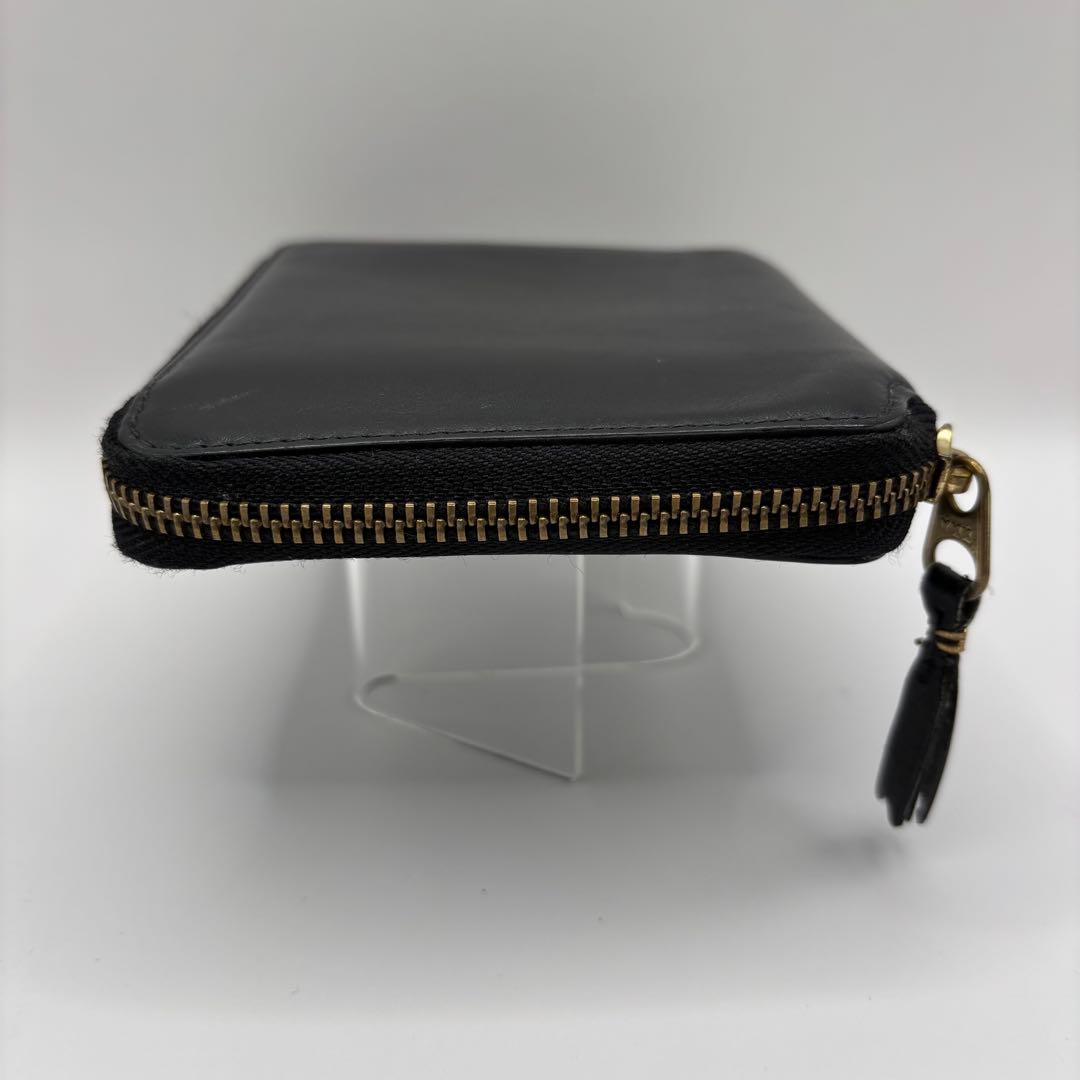 美品　comme des garcons 二つ折り財布　ブラック　ラウンドジップ
