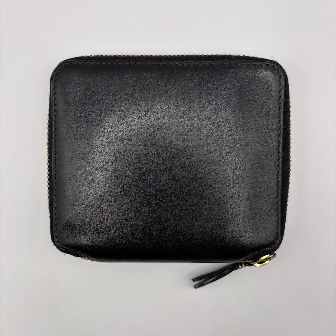 美品　comme des garcons 二つ折り財布　ブラック　ラウンドジップ