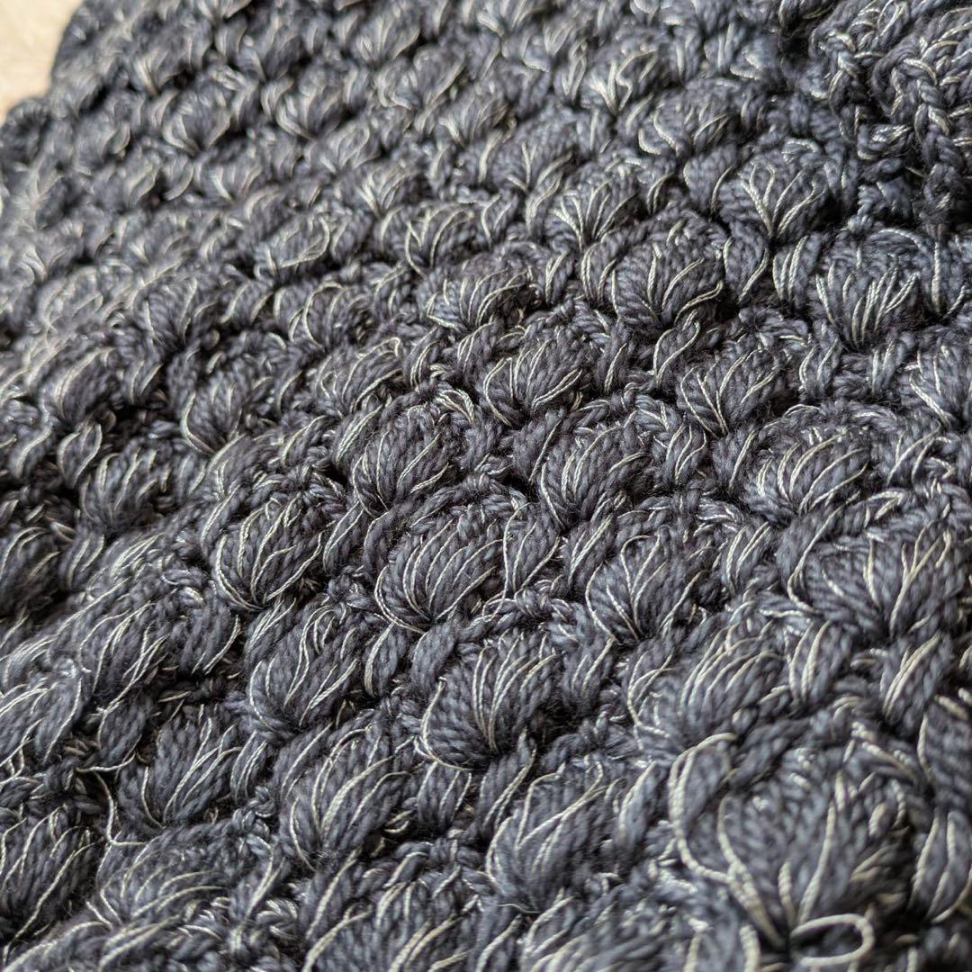 BUNON/ブノン　ハンドラッフルジレ（Gray）手編み　インド製　Free