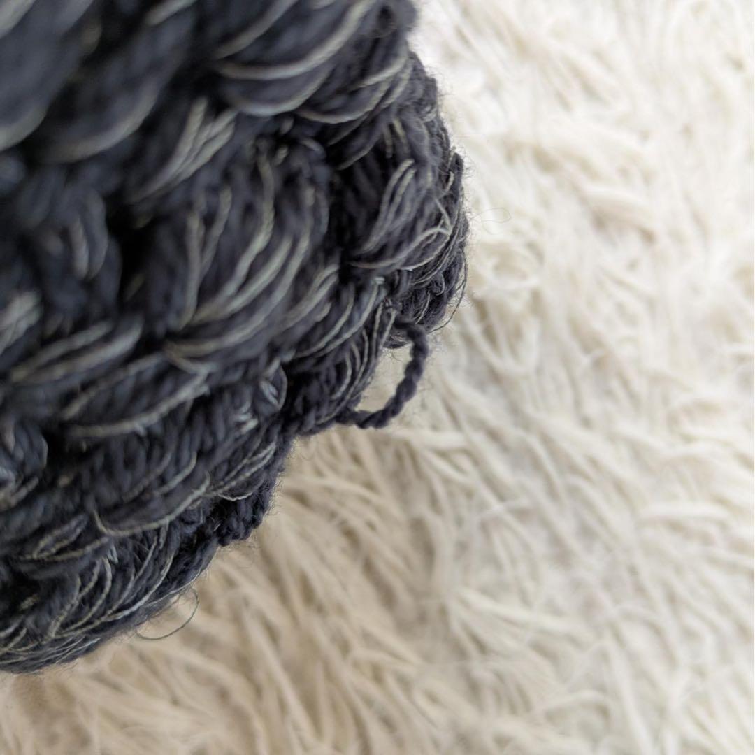 BUNON/ブノン　ハンドラッフルジレ（Gray）手編み　インド製　Free