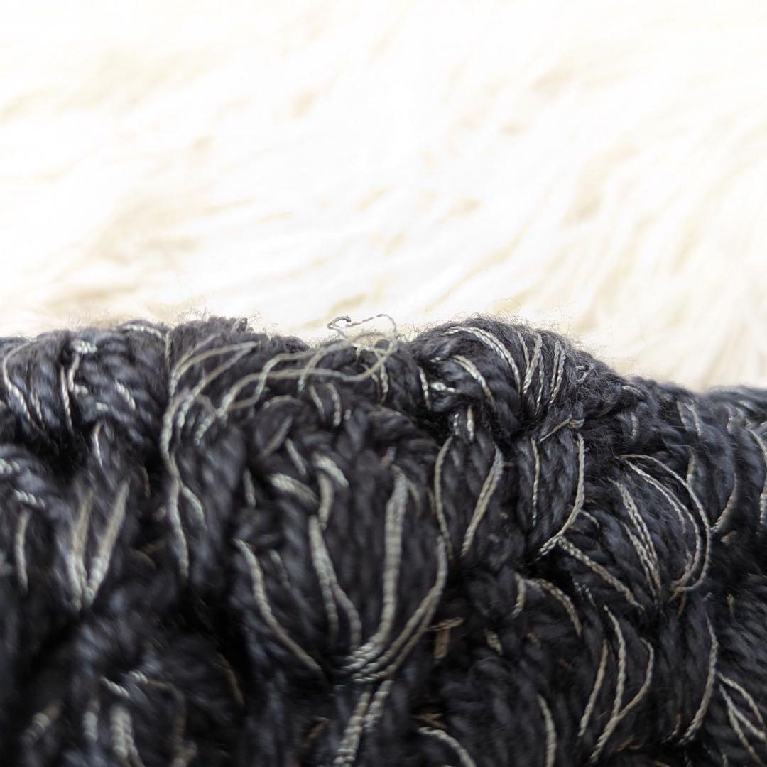 BUNON/ブノン　ハンドラッフルジレ（Gray）手編み　インド製　Free