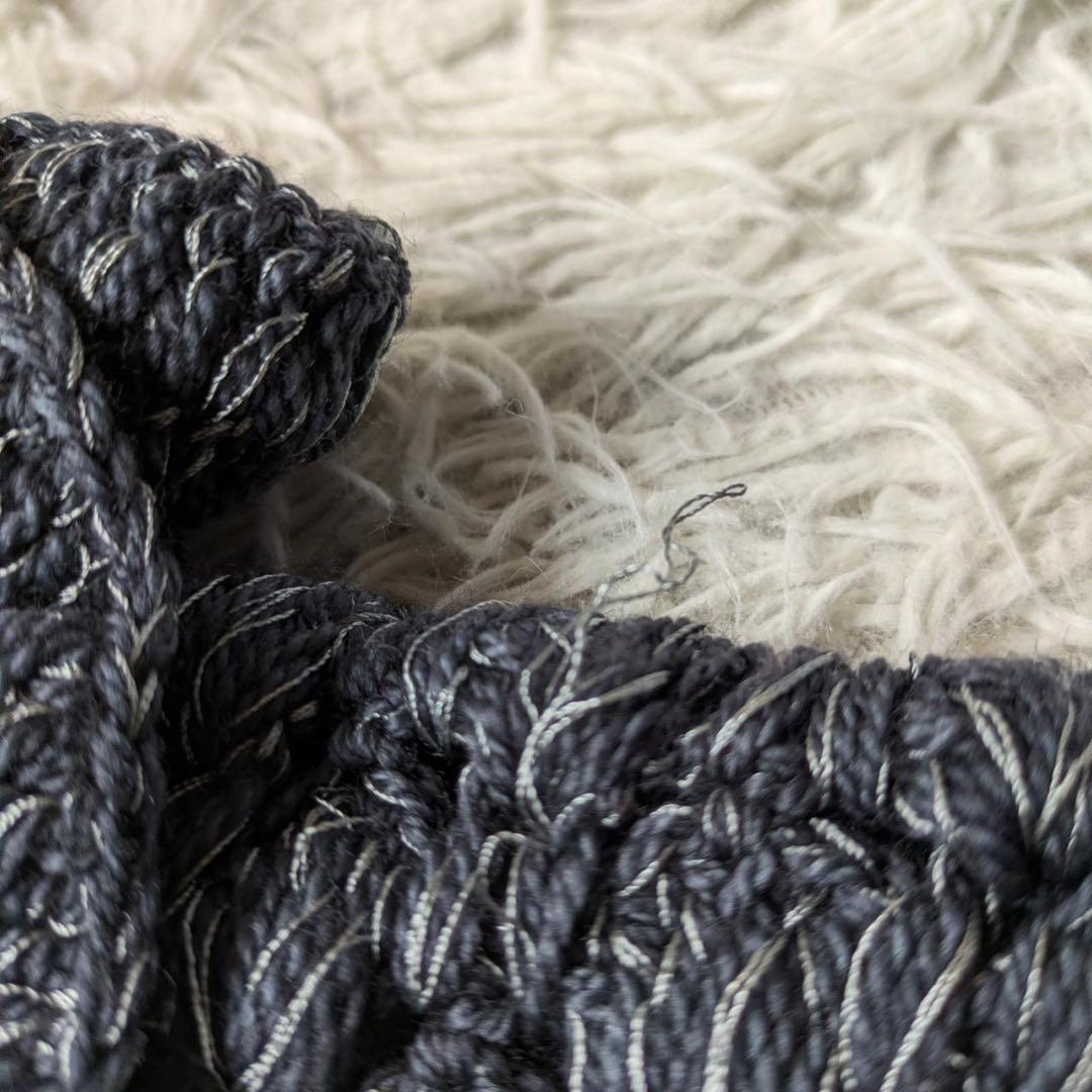 BUNON/ブノン　ハンドラッフルジレ（Gray）手編み　インド製　Free