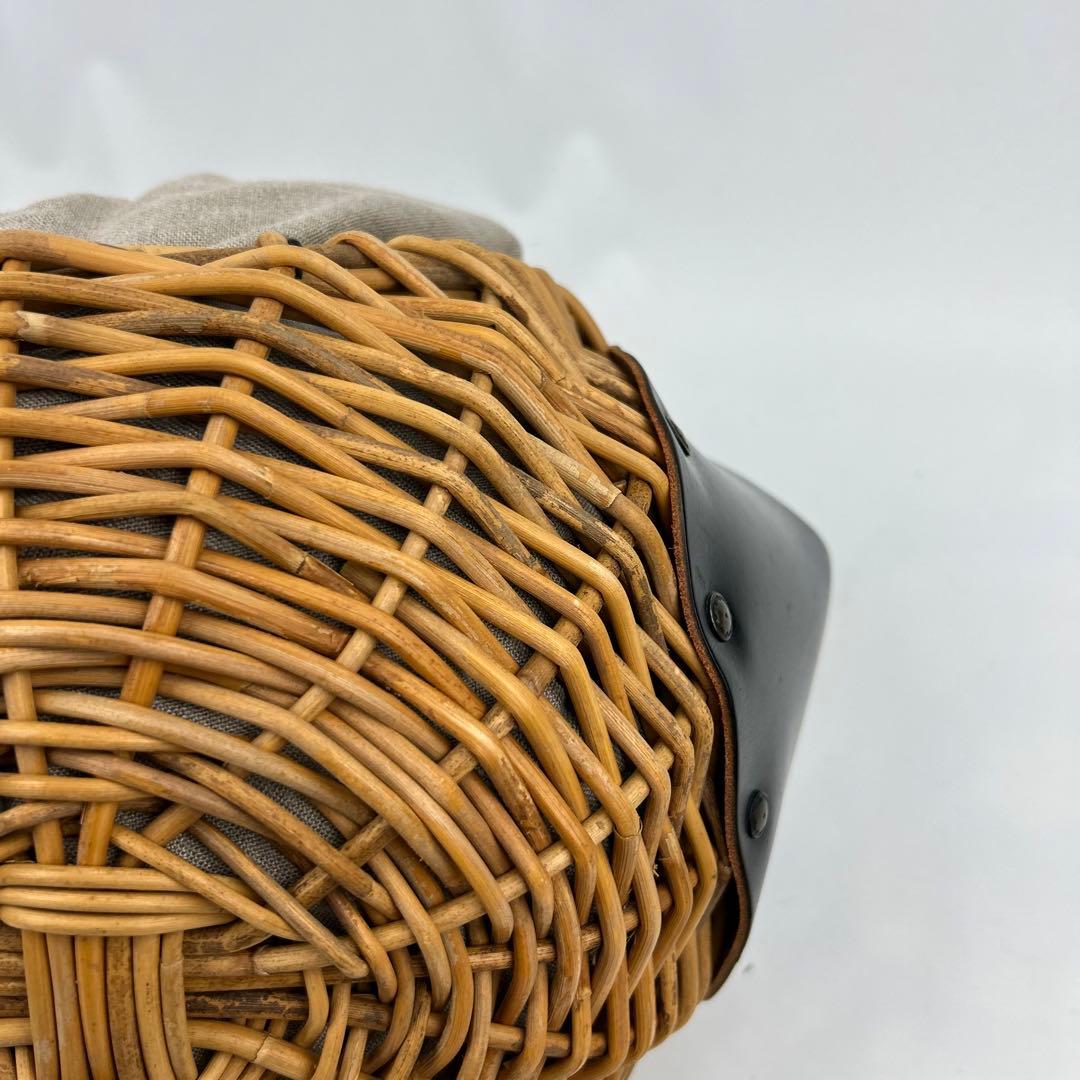 【美品】エバゴス　チョコボール　ハンドバッグ　カゴバッグ　レザー　巾着　ブラック