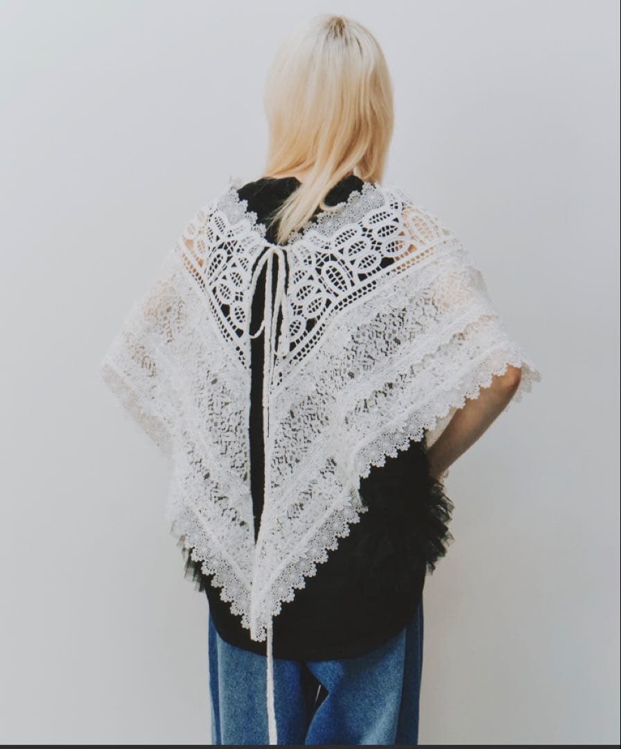 タグ付新品☆ラベルエチュード☆モチーフレースBIGカラー