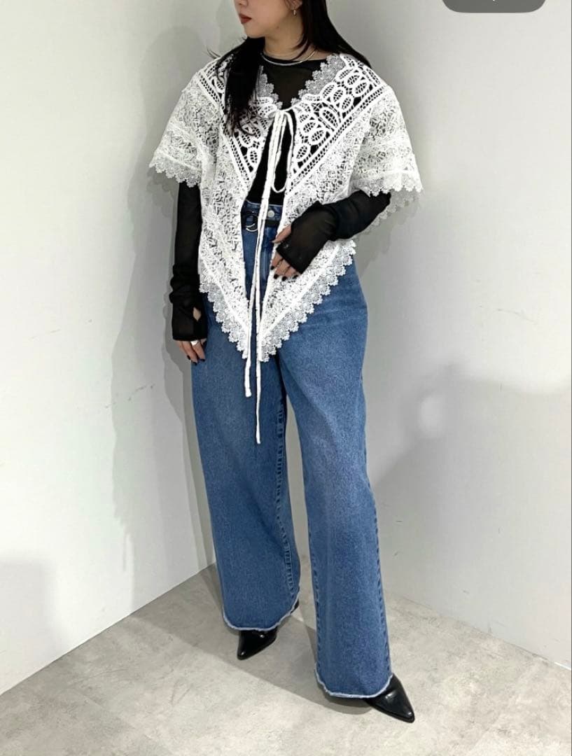 タグ付新品☆ラベルエチュード☆モチーフレースBIGカラー