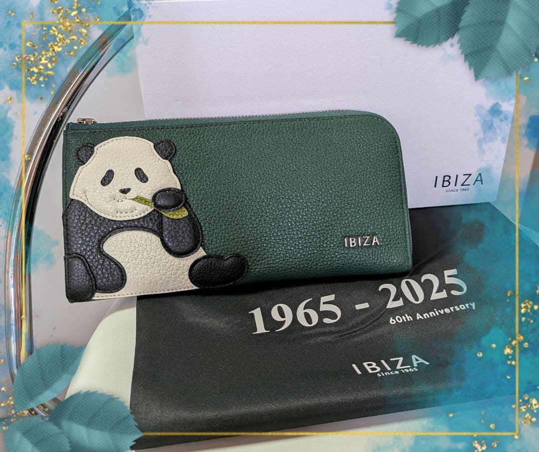 IBIZA♥シャンシャン♥パンダ 店舗特別限定品✨希少カラー✨深緑 緑 長財布