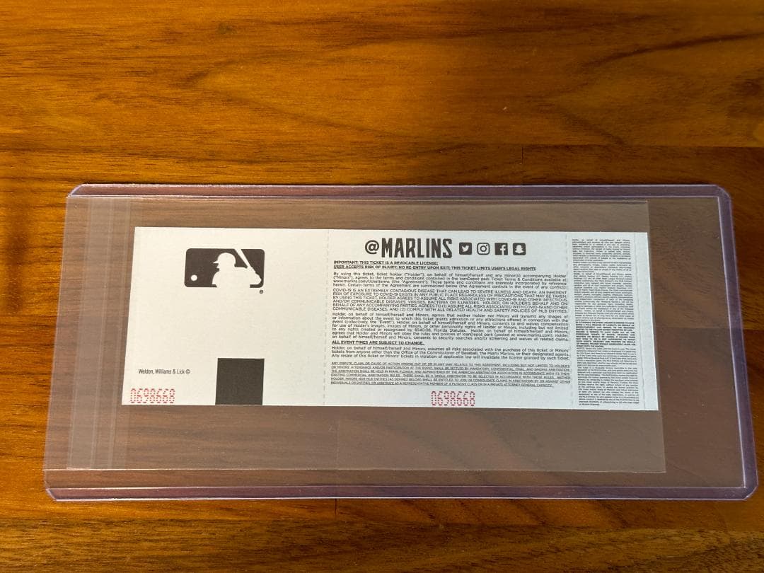 大谷翔平 50-50 達成試合 未使用チケット トップローダー付き（席番号14）