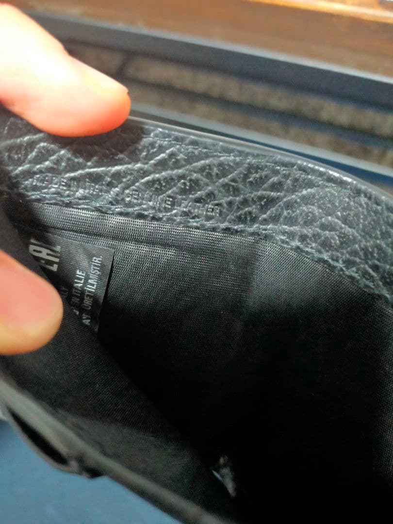 Maison Margiela ブラックレザー三つ折り財布