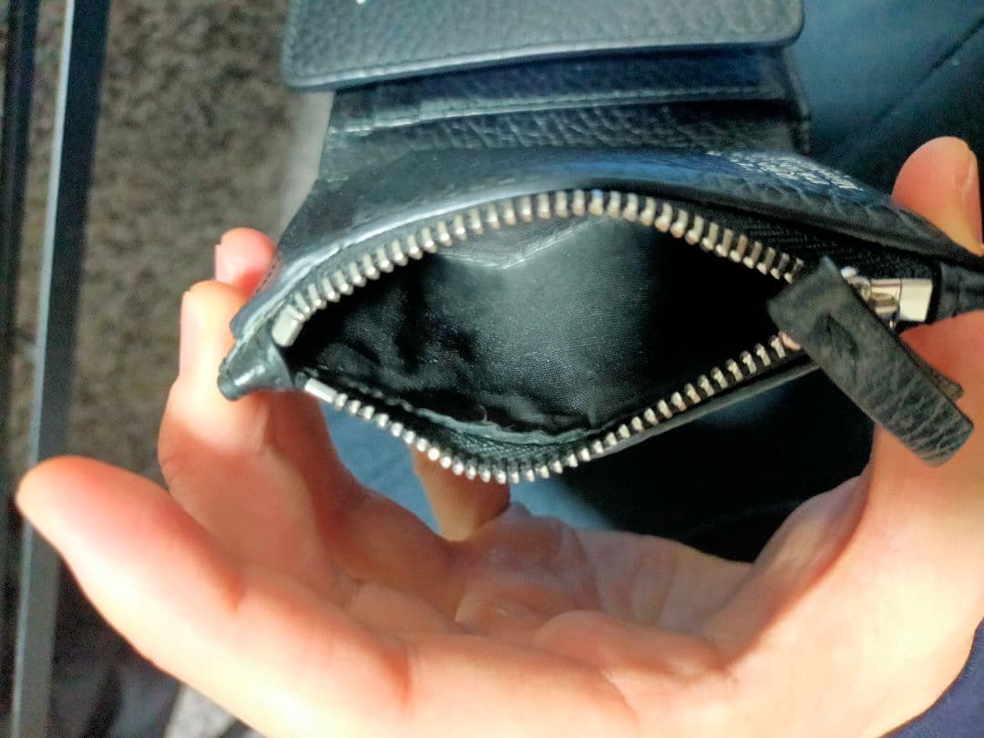 Maison Margiela ブラックレザー三つ折り財布