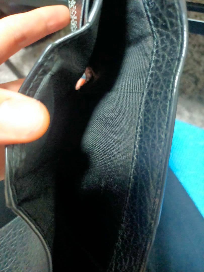 Maison Margiela ブラックレザー三つ折り財布