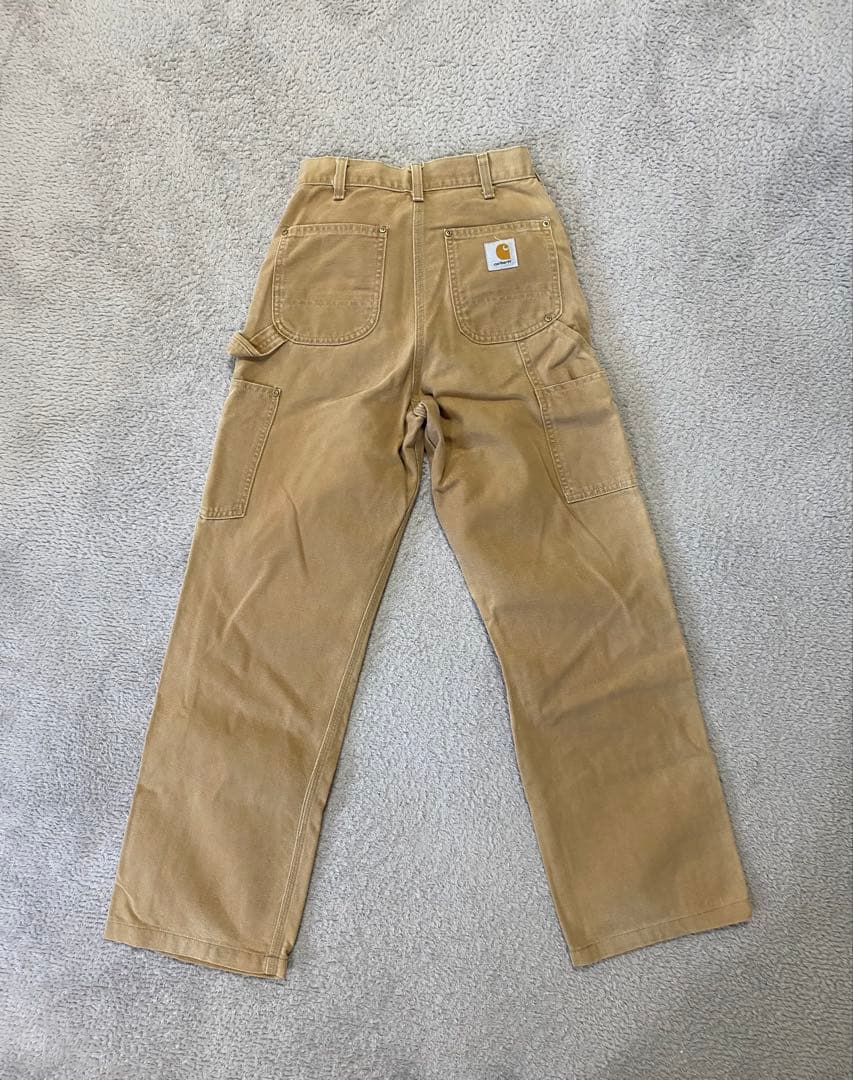 【美品星タグ】90s USA製 Carhartt ダブルニー　ベージュ　金ボタン