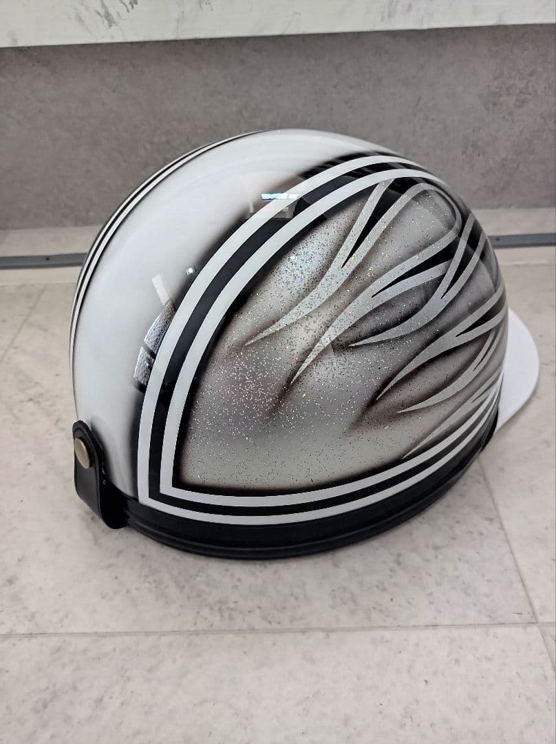 カスタムコルク半　白黒ファイヤー　七色ラメ