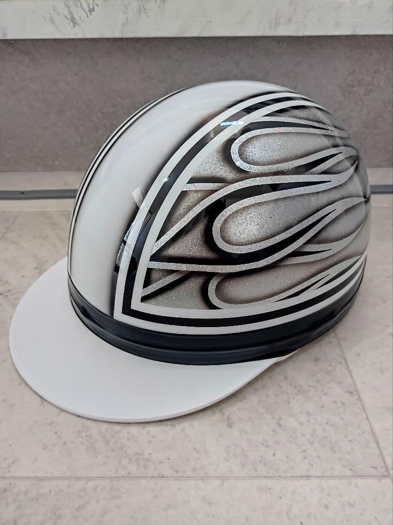 カスタムコルク半　白黒ファイヤー　七色ラメ