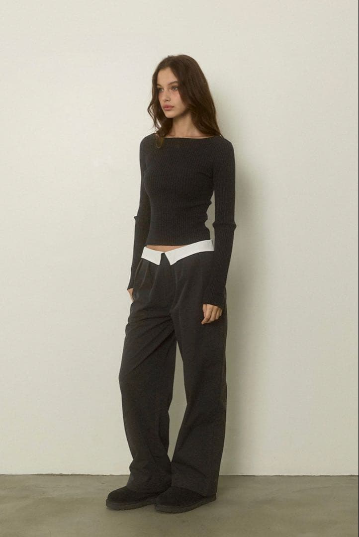 パンツ Wellness Turn-up Waist Warm Pants