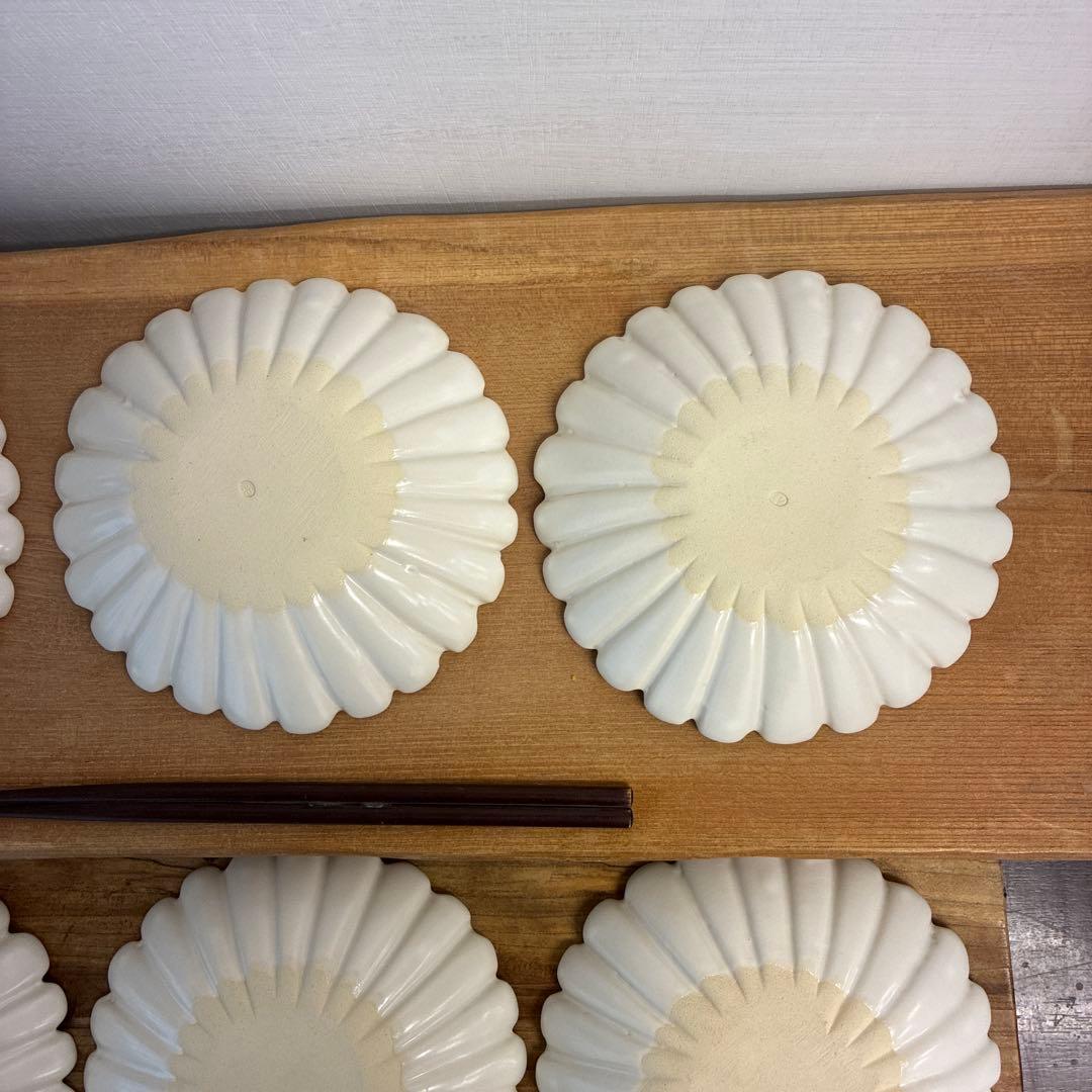 ちゃーさん新品　陶器　陶芸作家　輪花皿8枚　555