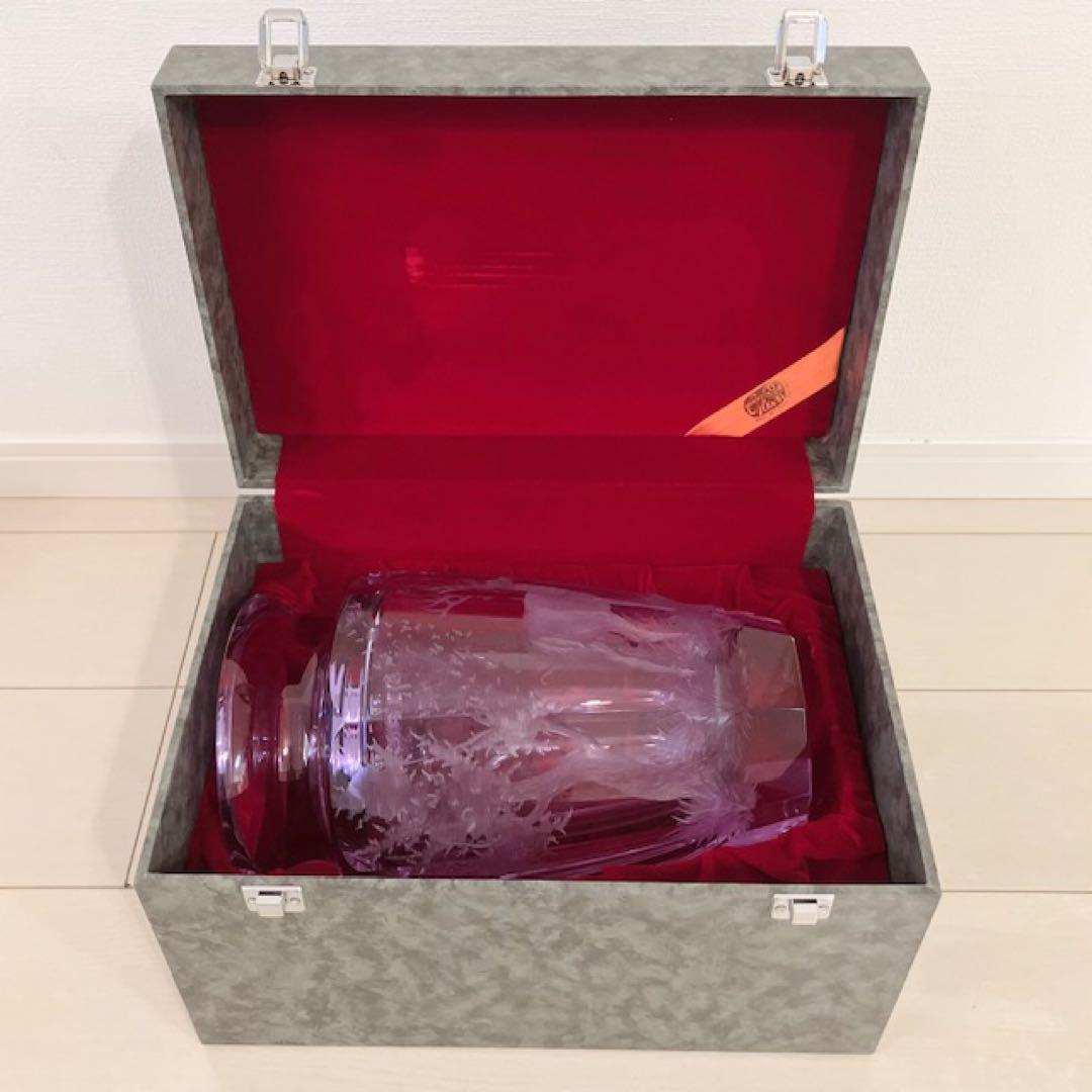 MOSER モーゼル　クリスタルガラス 花瓶　フラワーベース　パープル　薄紫　鹿