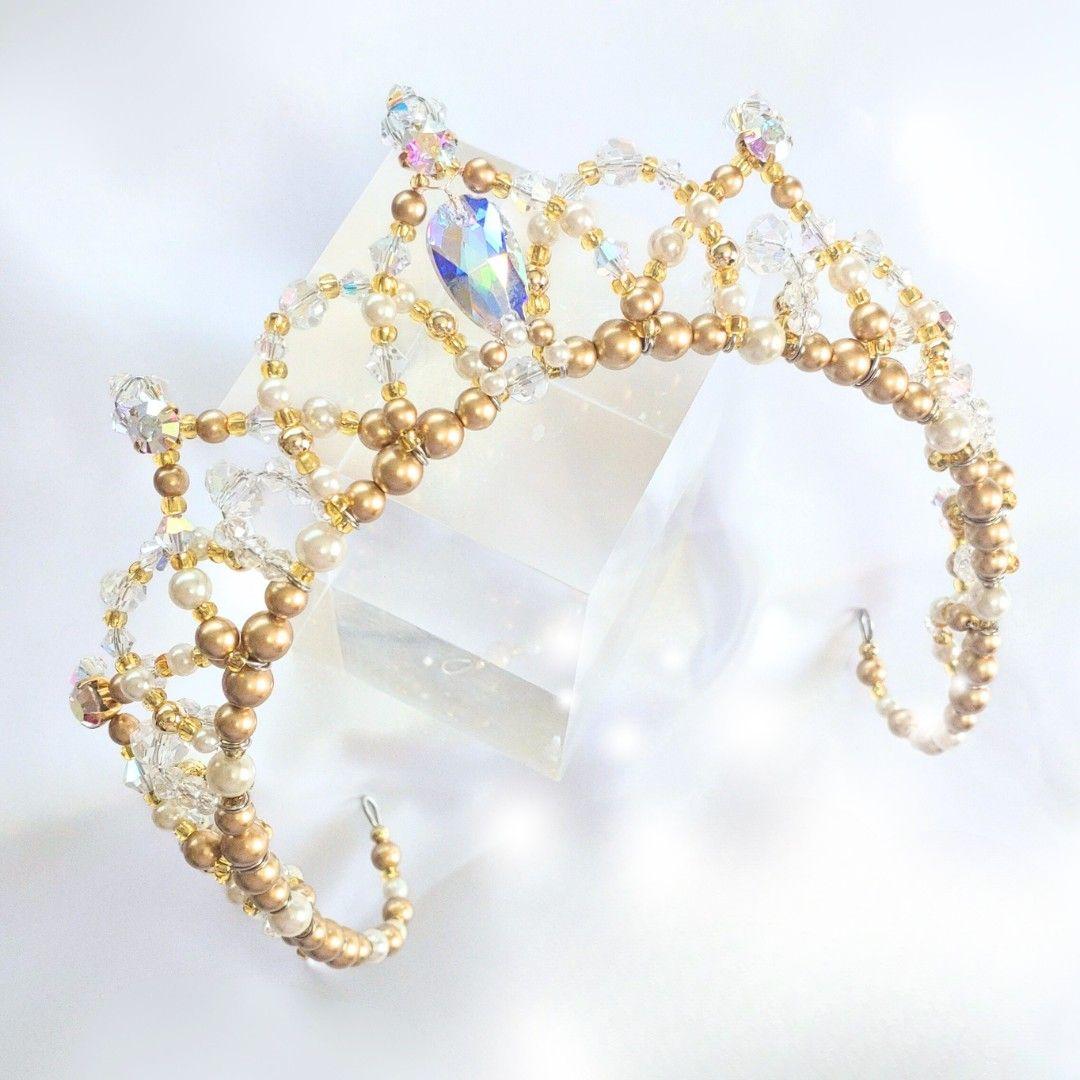 バレエ 2連 ティアラ セパレートタイプ ゴールド コーム付