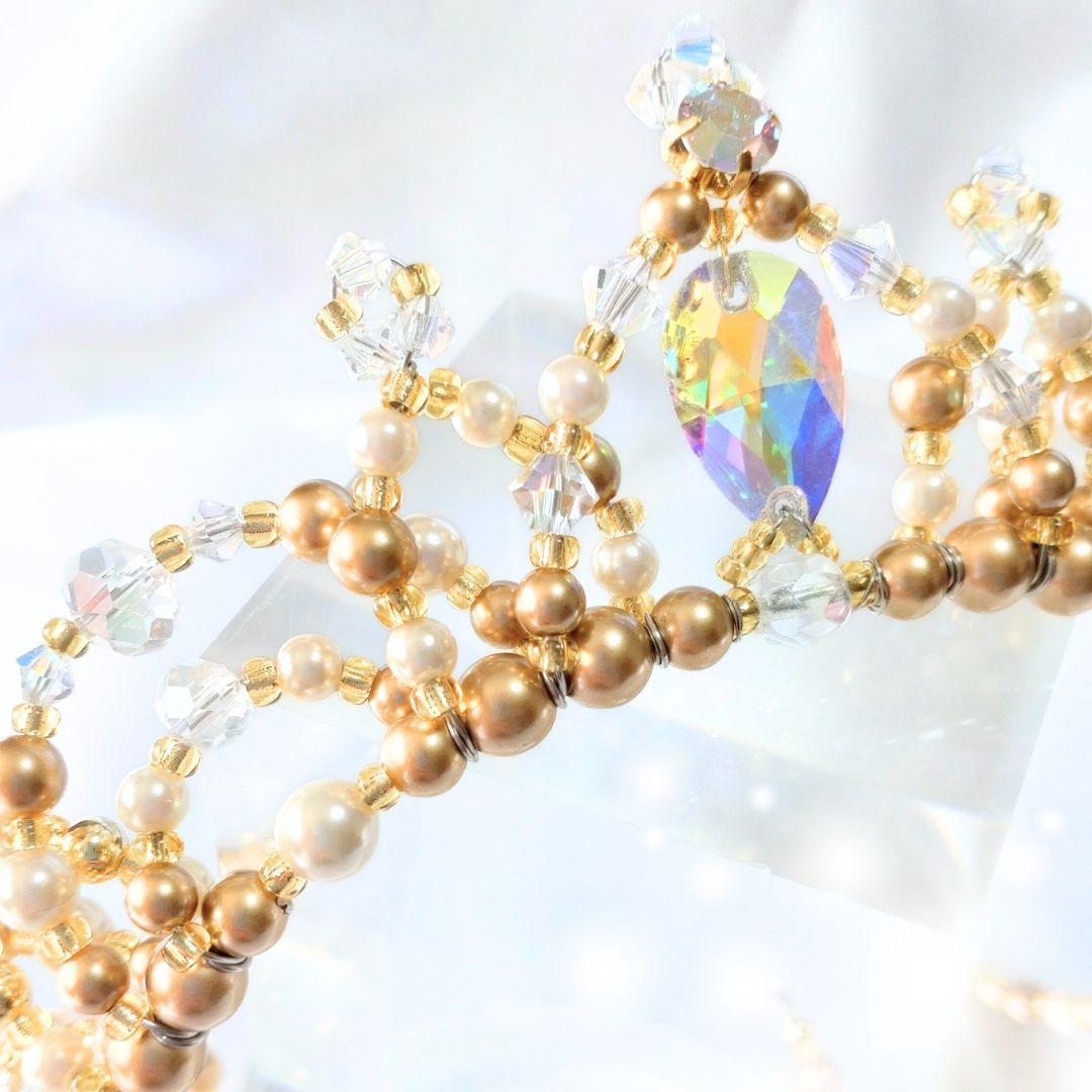 バレエ 2連 ティアラ セパレートタイプ ゴールド コーム付