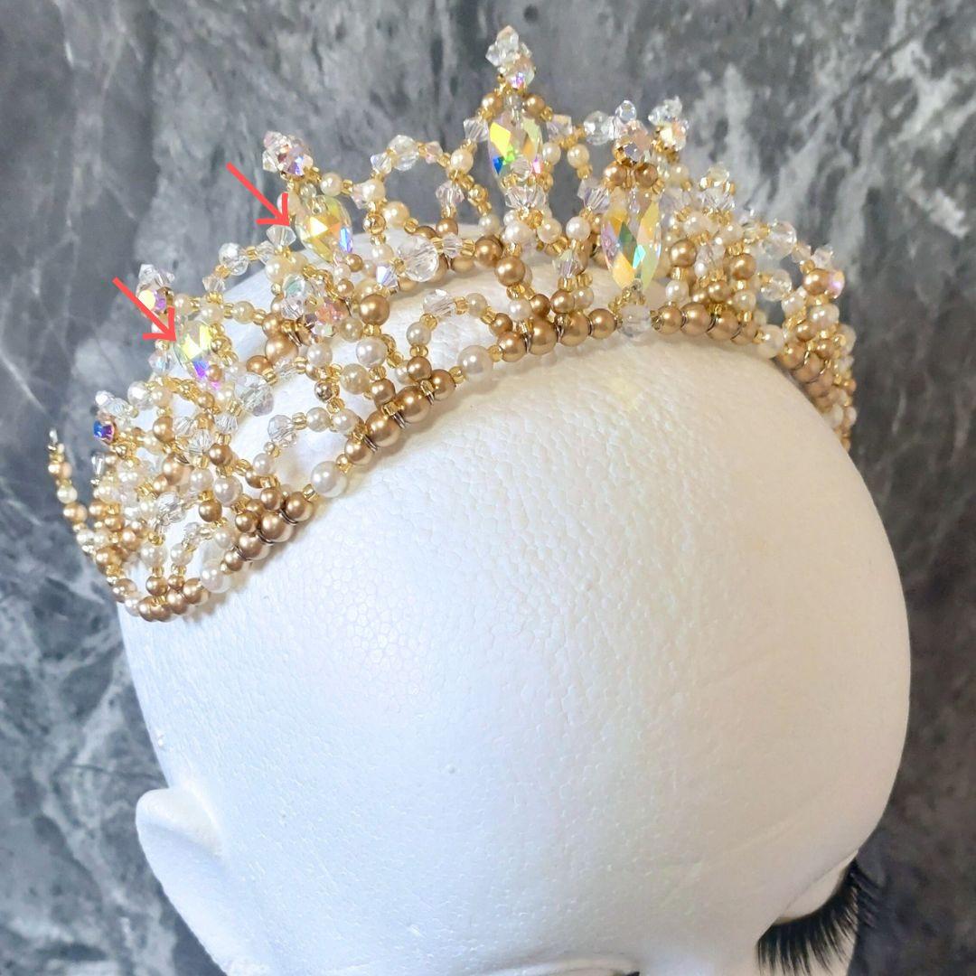 バレエ 2連 ティアラ セパレートタイプ ゴールド コーム付