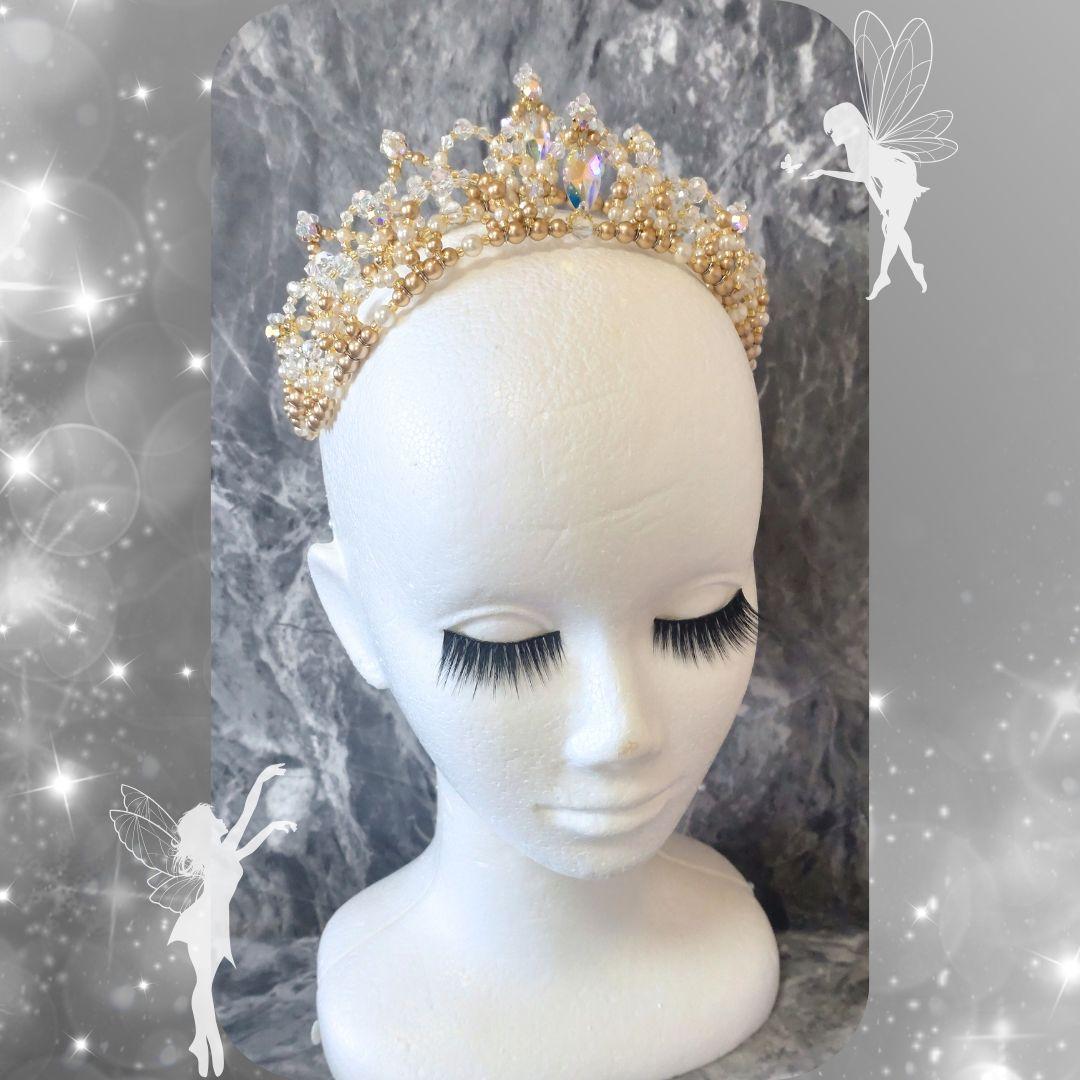 バレエ 2連 ティアラ セパレートタイプ ゴールド コーム付