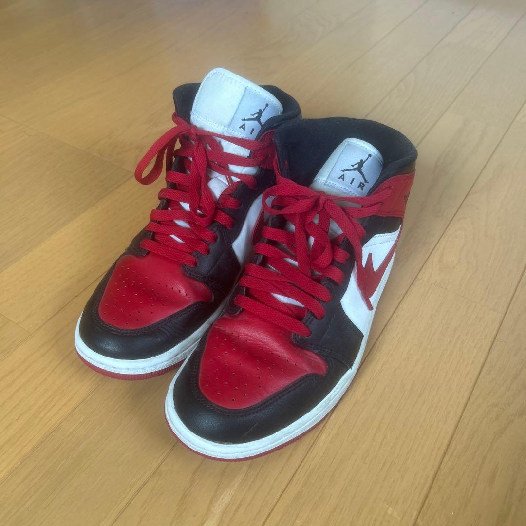 [極美品]Nike Air Jordan 1 Mid Bred Toe