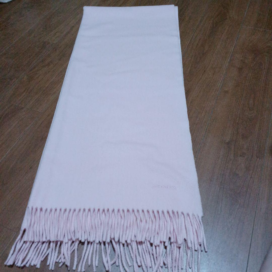 19 　エルメス　ストール　大判　70×188　ベビーピンク　マフラー　ショール