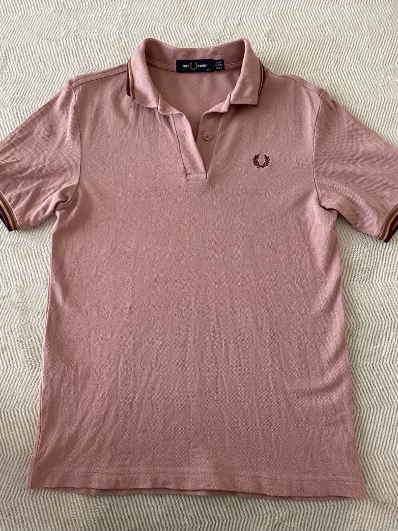 FRED PERRY ピンク ポロシャツ UK 8