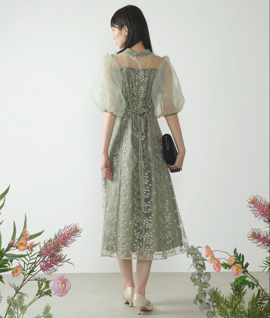 kana シアー素材 ワンピース パーティードレス 結婚式 お呼ばれドレス