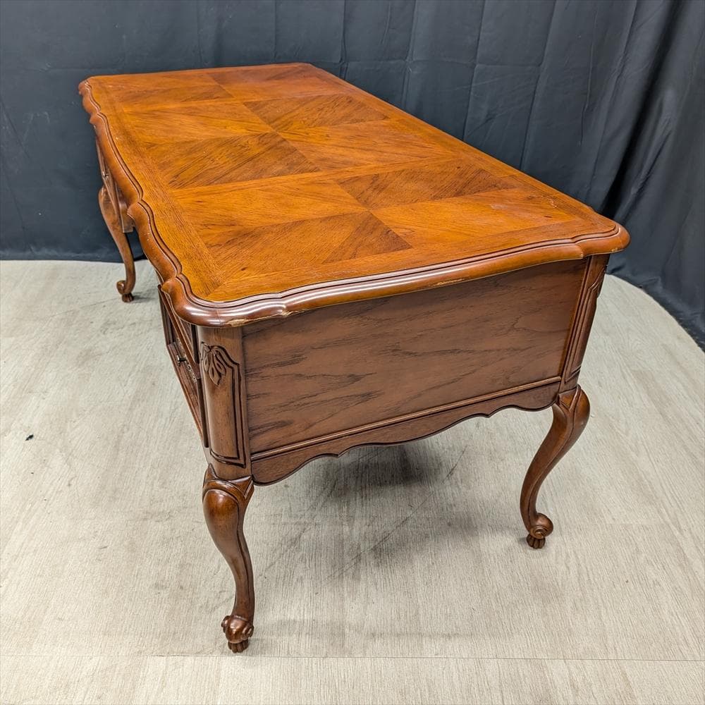 猫脚　書斎デスク　机　両袖　勉強机　作業台　デスク　エグゼクティブ　クラッシック