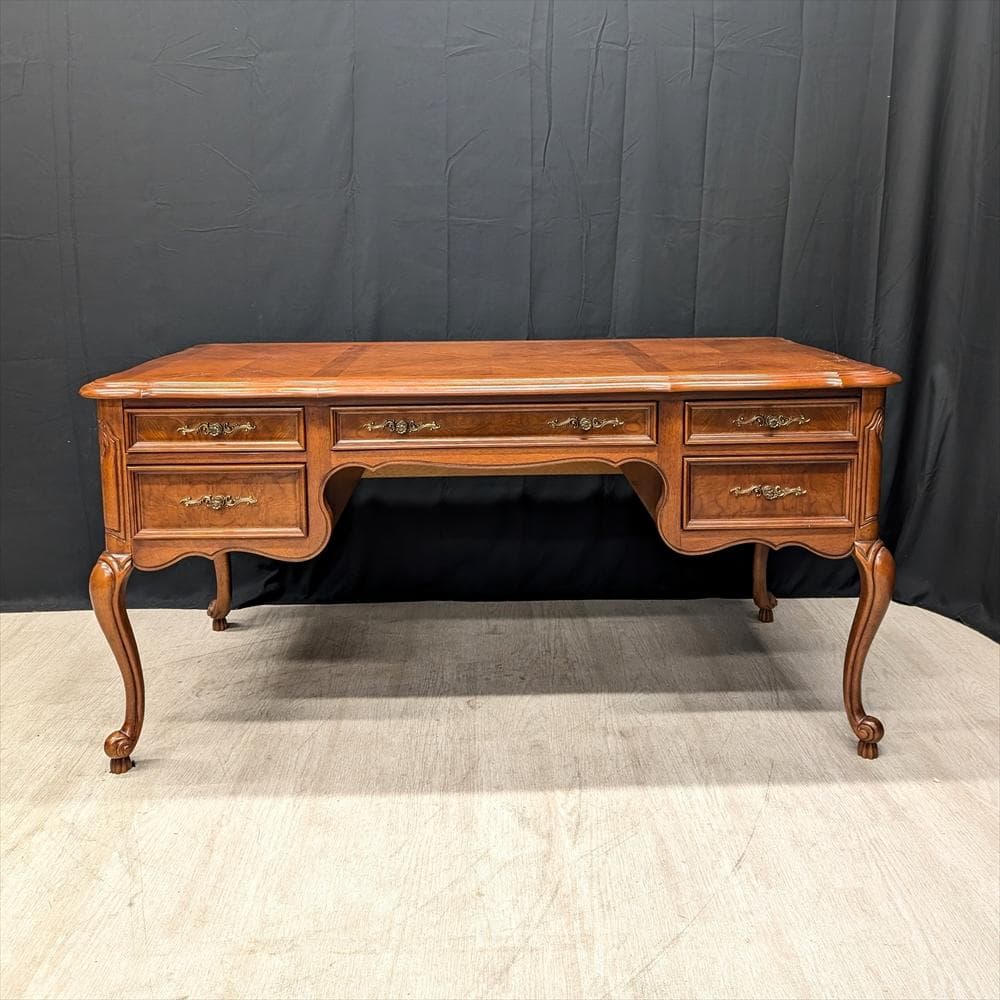 猫脚　書斎デスク　机　両袖　勉強机　作業台　デスク　エグゼクティブ　クラッシック