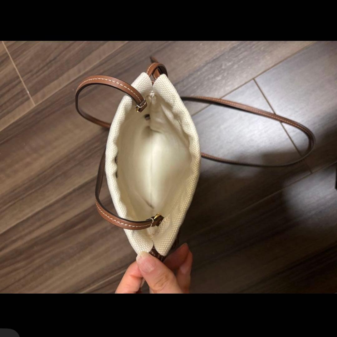 BURBERRY 美品 ミニ 巾着 ショルダーバッグ キャンバス レザー ロゴ