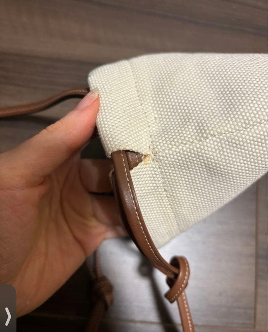 BURBERRY 美品 ミニ 巾着 ショルダーバッグ キャンバス レザー ロゴ