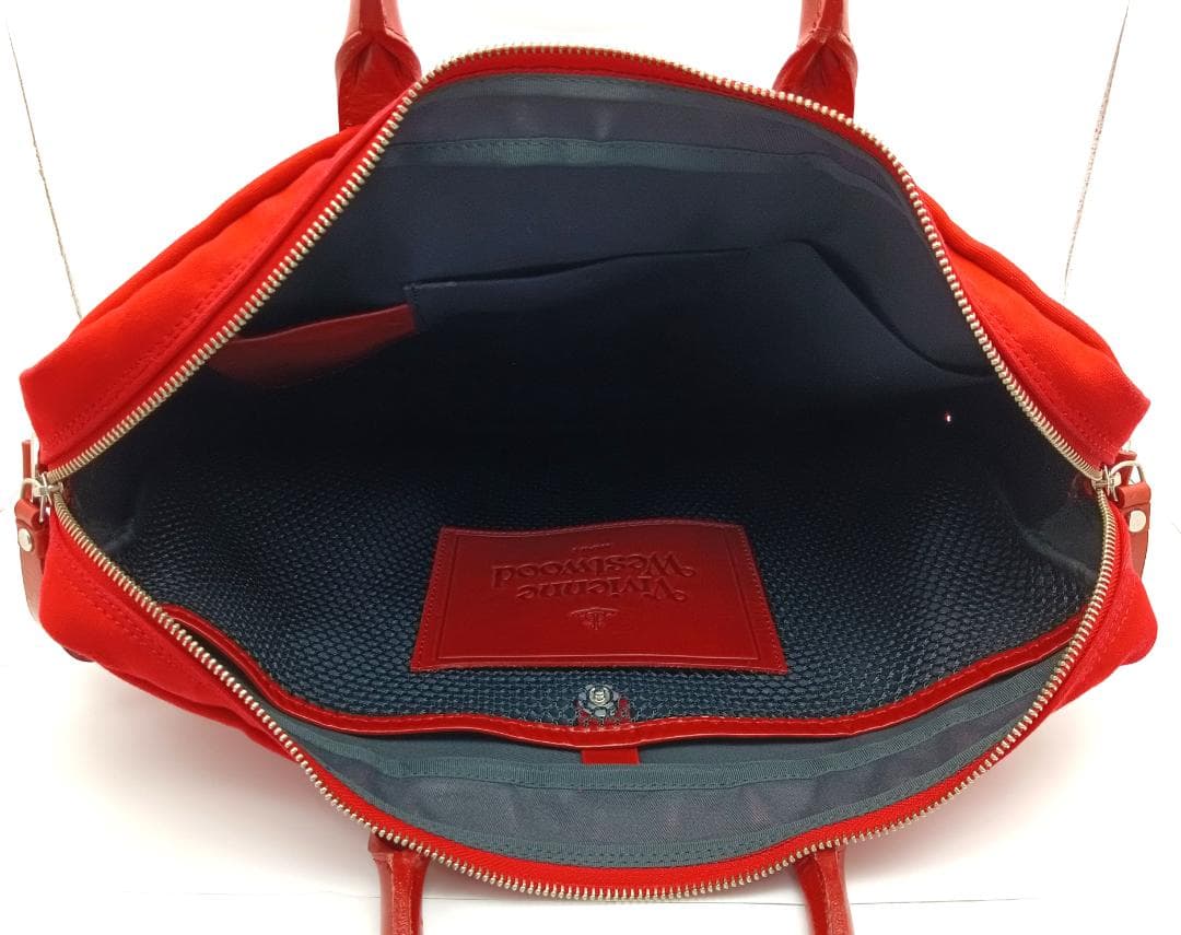 Vivienne Westwood MAN 2WAYバッグ キャンバス×レザー赤