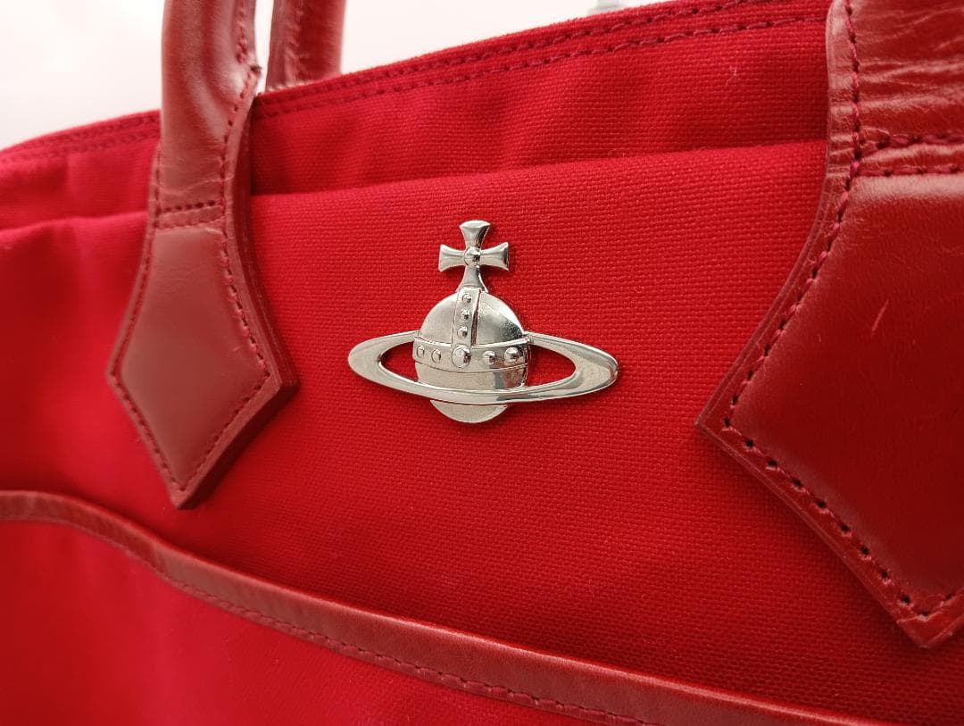 Vivienne Westwood MAN 2WAYバッグ キャンバス×レザー赤