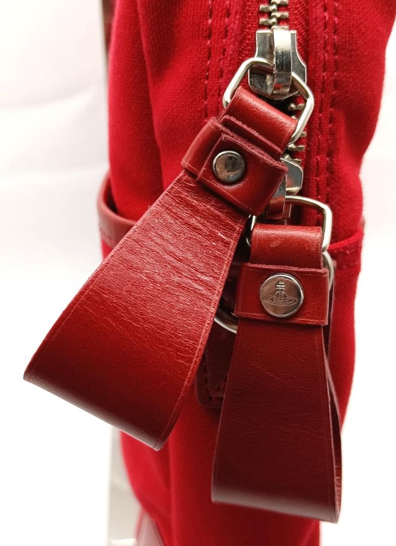 Vivienne Westwood MAN 2WAYバッグ キャンバス×レザー赤
