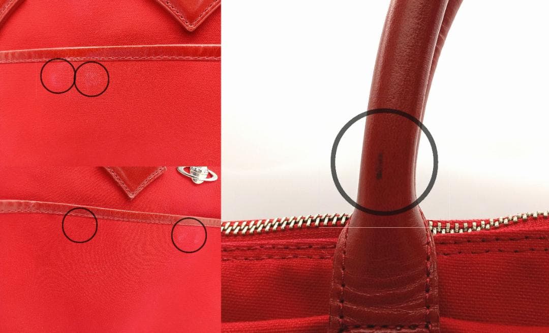 Vivienne Westwood MAN 2WAYバッグ キャンバス×レザー赤