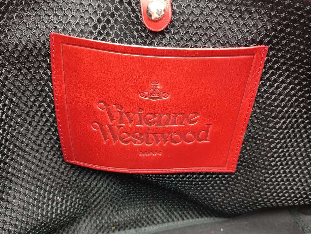 Vivienne Westwood MAN 2WAYバッグ キャンバス×レザー赤